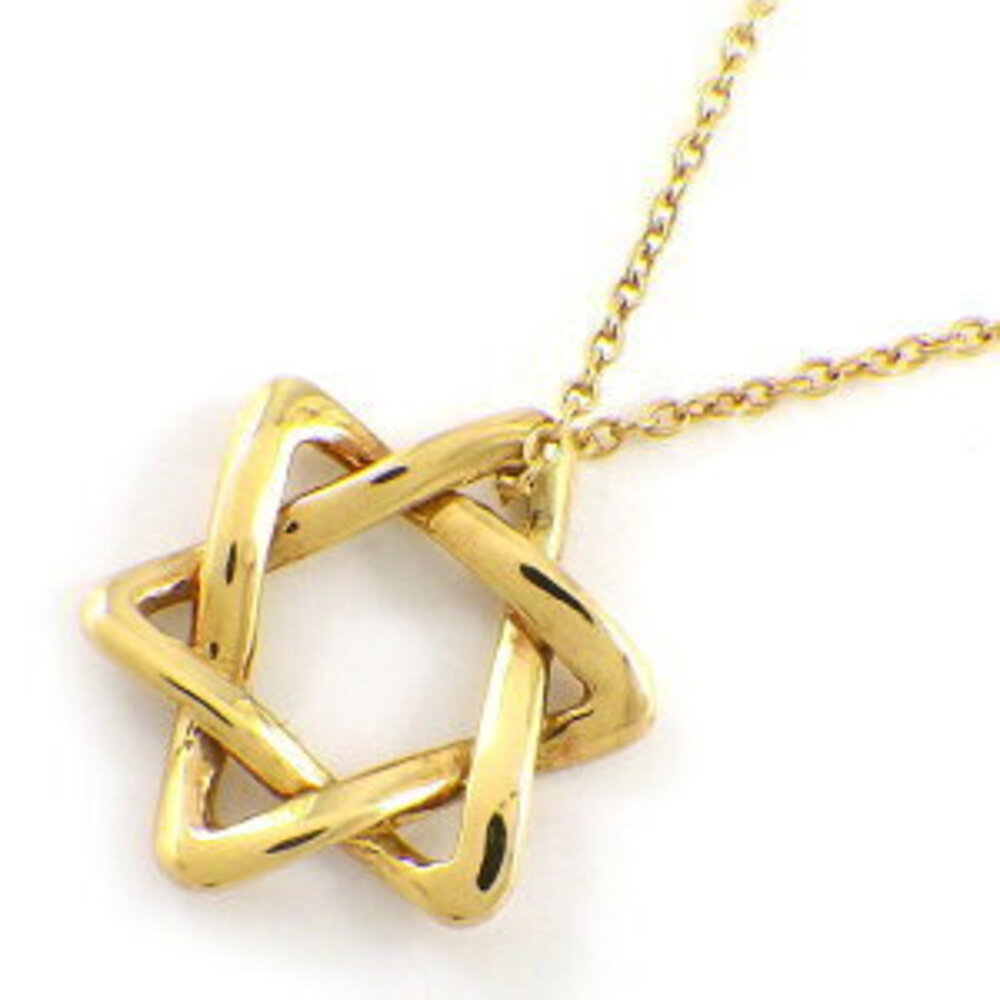 Tiffany Co Star David Hexagram Necklace Yellow Gold
